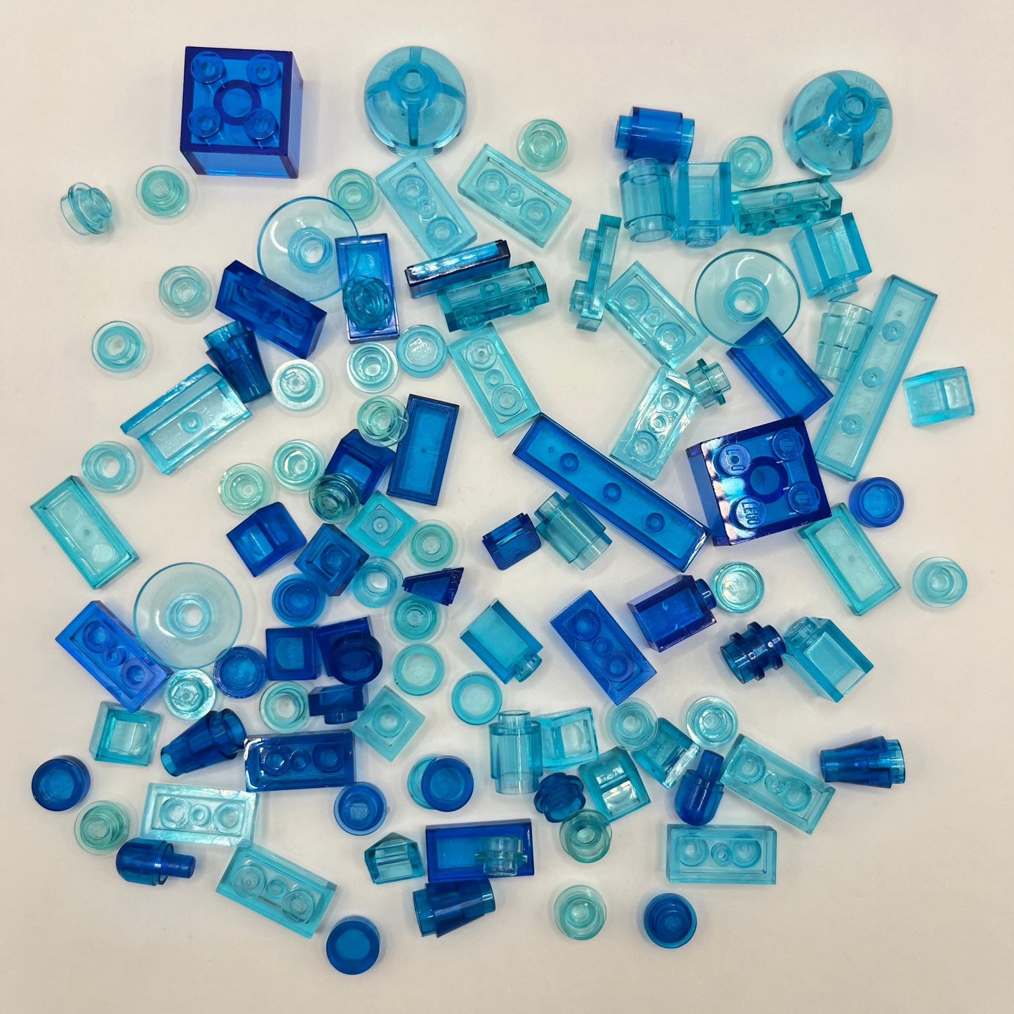 LEGO Transparent Blue, Mixed Pieces (100 Pieces)