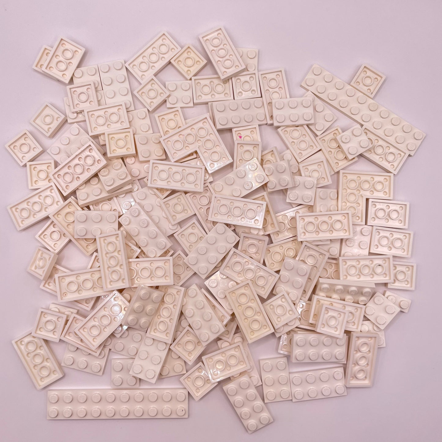 LEGO Mixed Plates, 2x Wide, White, Approx. 130g