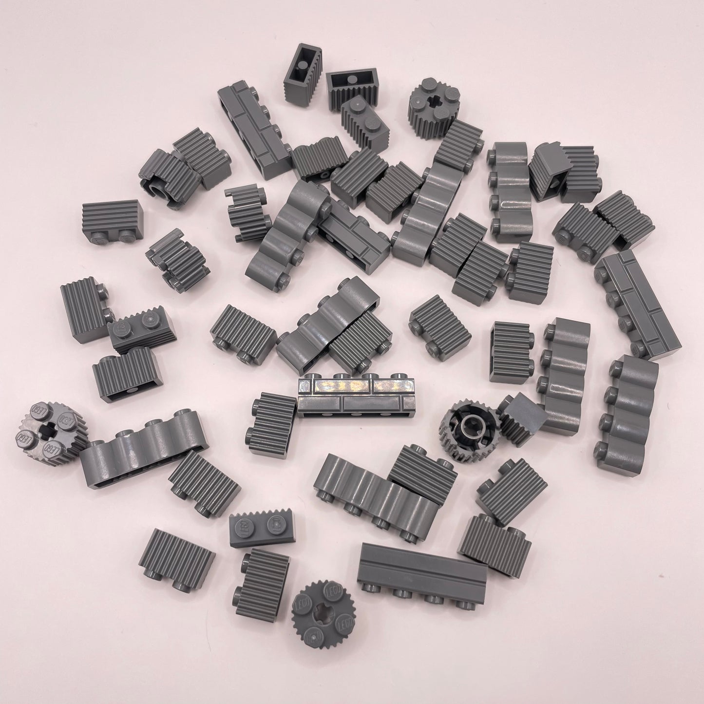 LEGO Textured Bricks, Building, Dark Bluish Grey, 50 Pieces