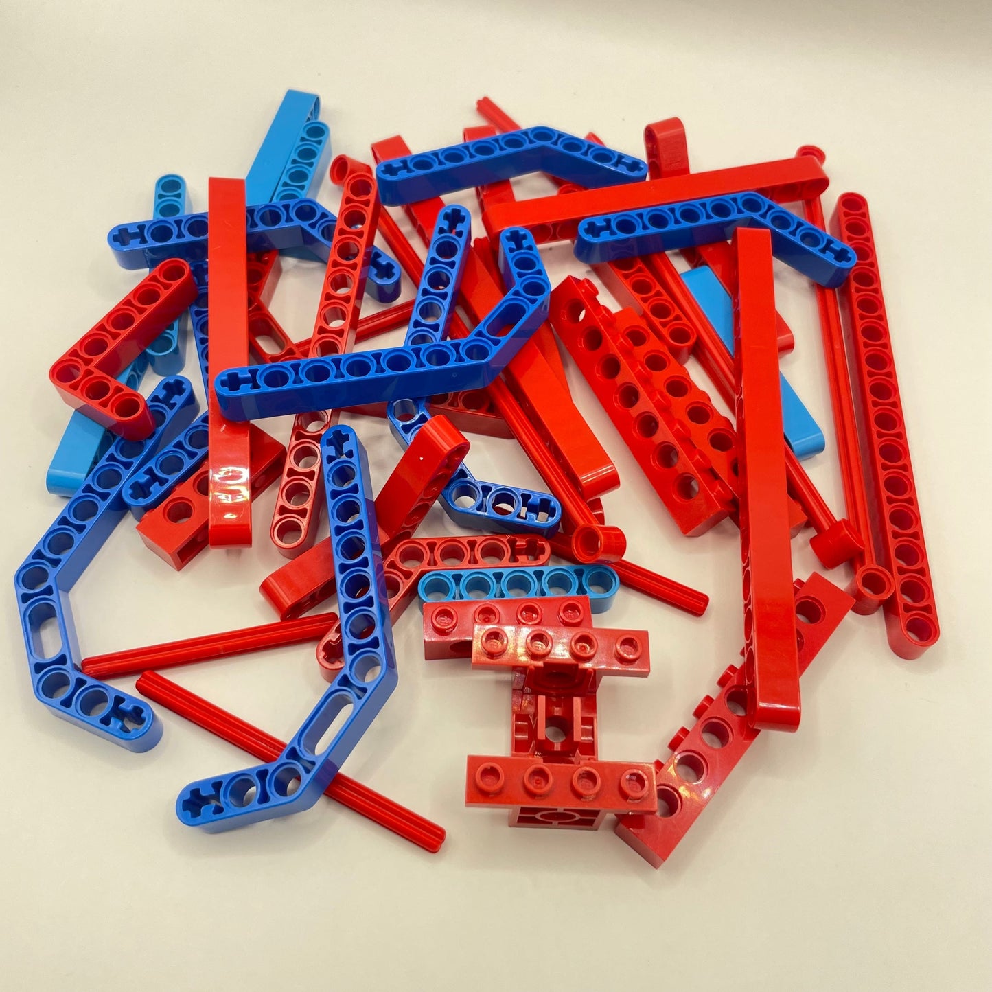 LEGO Lift Arms and Technic Bricks, Red and Blue, Technic, Approx. 100g