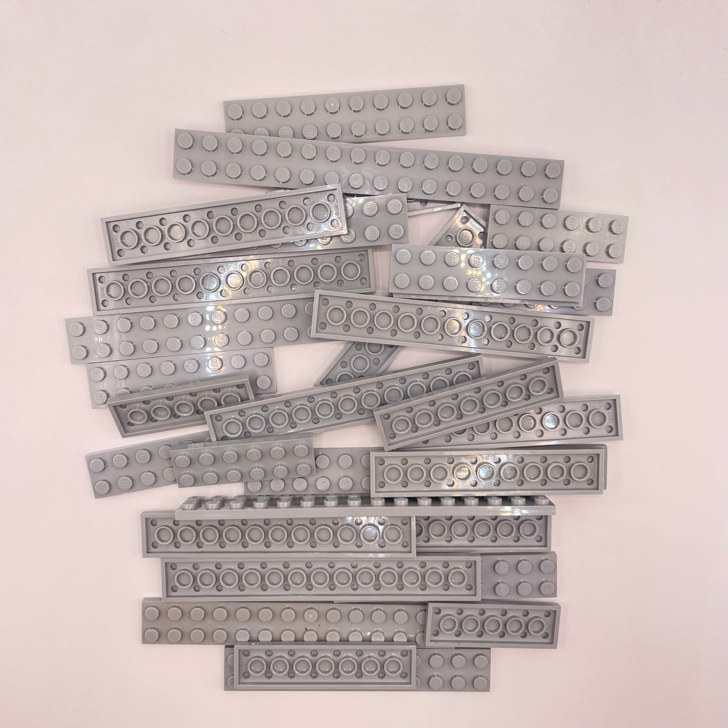 LEGO Plates, 2x Wide Long, Light Bluish Grey, Approx. 90g