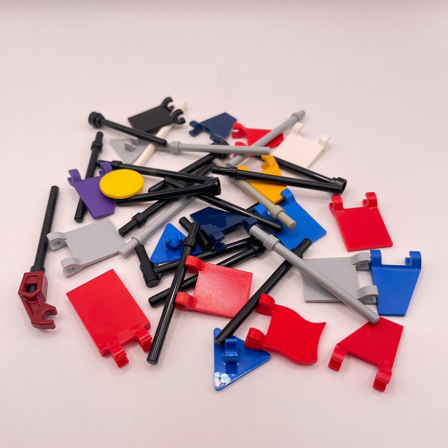 LEGO Plain Colourful Flags / Poles, 40 Pieces