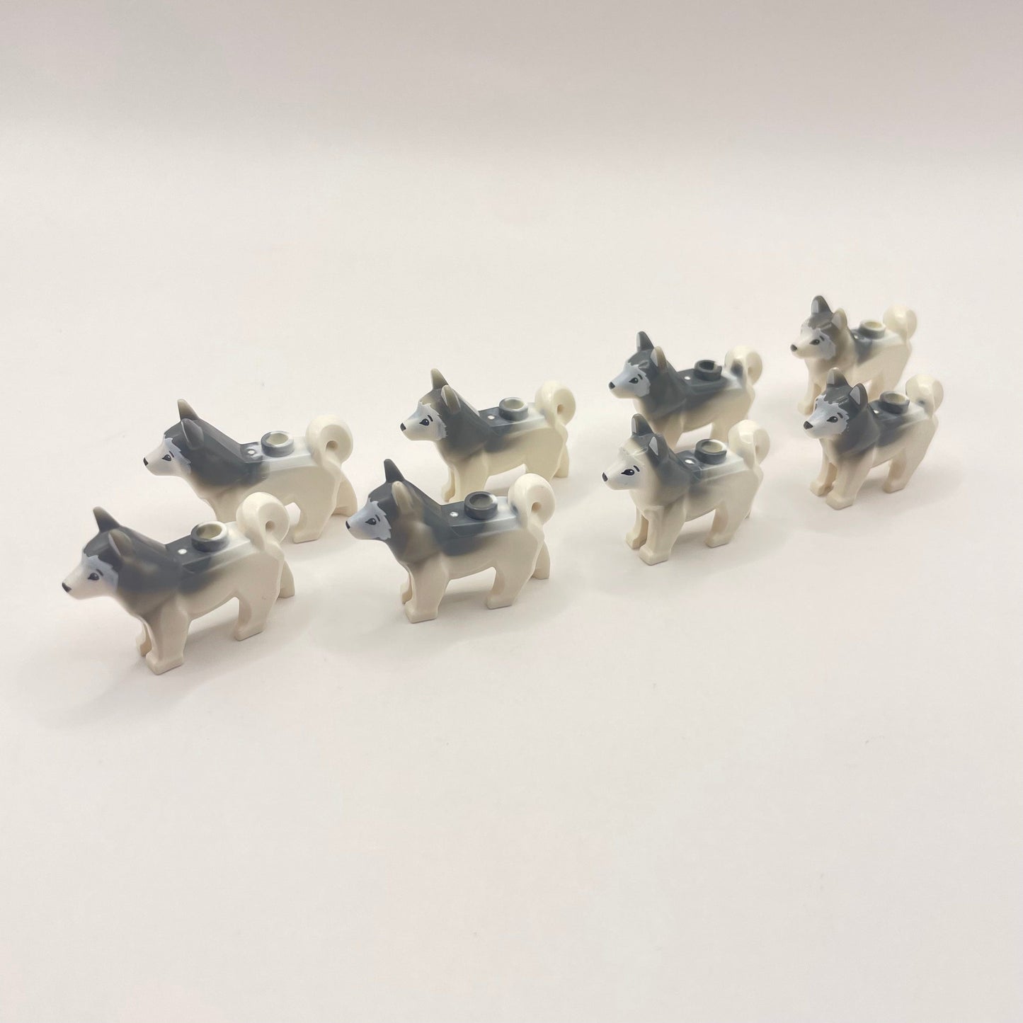 LEGO Husky Dogs, Marbled Light Bluish Grey, 8 Pieces Christmas Sled