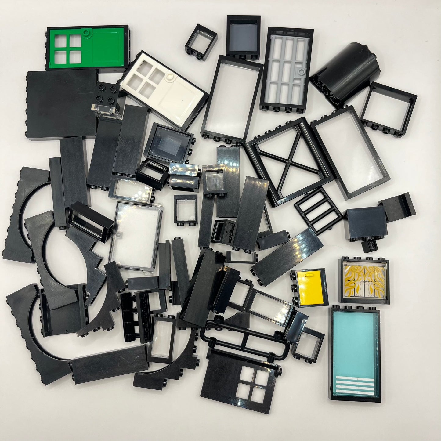 LEGO Black, Mixed Building, Window, Doors, Pillars, Approx. 165g