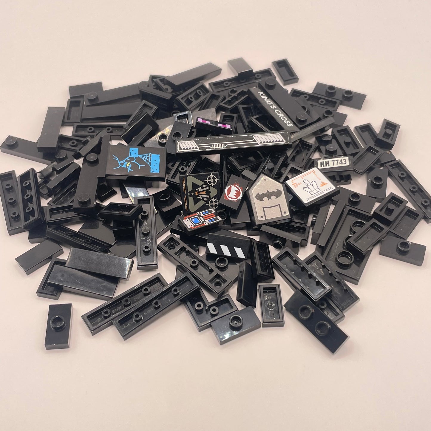 LEGO Small Tiles With Stickers, Black, Approx. 50g