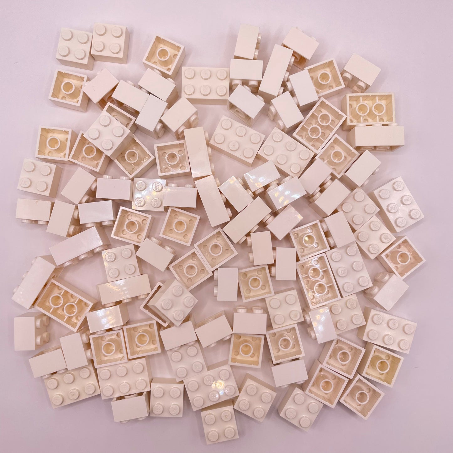 LEGO Brick, 2x Wide, Short, White, Approx. 130g