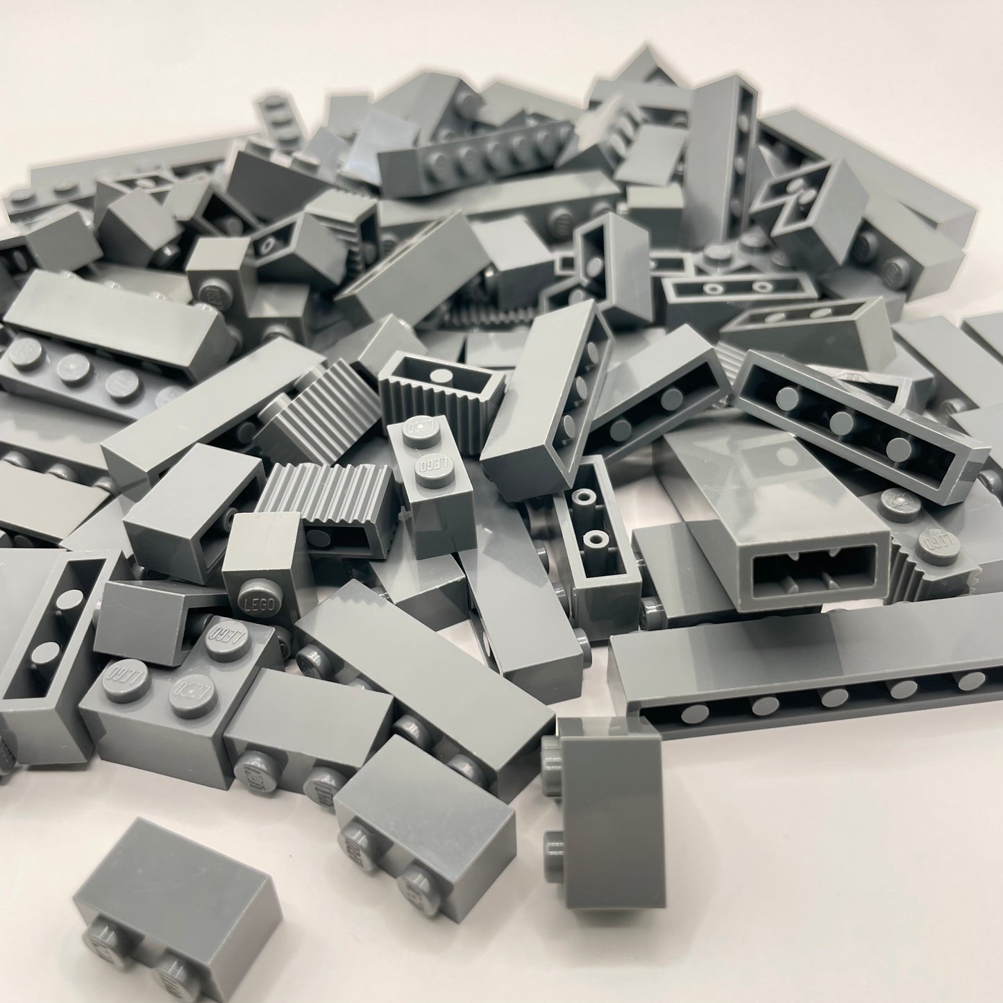 LEGO Bricks 1x Wide, Dark Bluish Grey, Approx. 150g