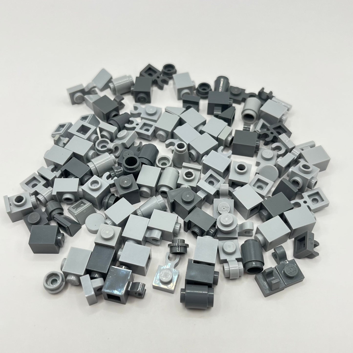 LEGO Mixed Grey, 1x1 Greebling, 100 Pieces