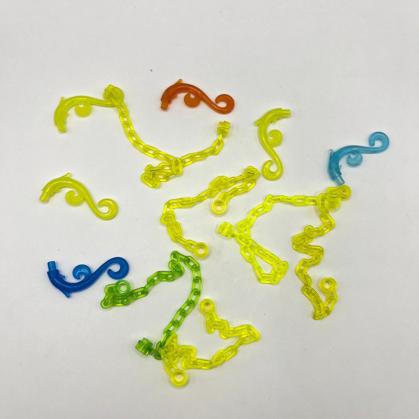 LEGO Transparent Chains / Swirls, Mixed Pieces, 12 Pieces