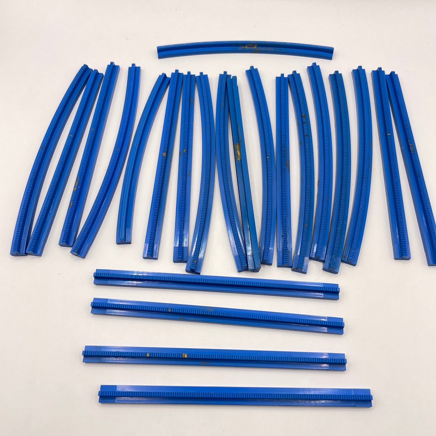 LEGO Rail, Vintage, Blue, 4.5V Train Track, 23 Pieces, some marks
