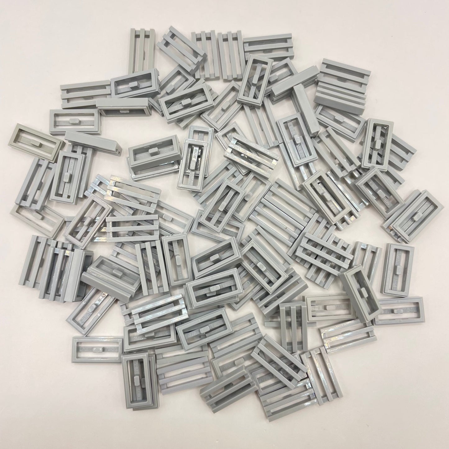 LEGO Grills, 1x2, Light Bluish Grey, 100 Pieces
