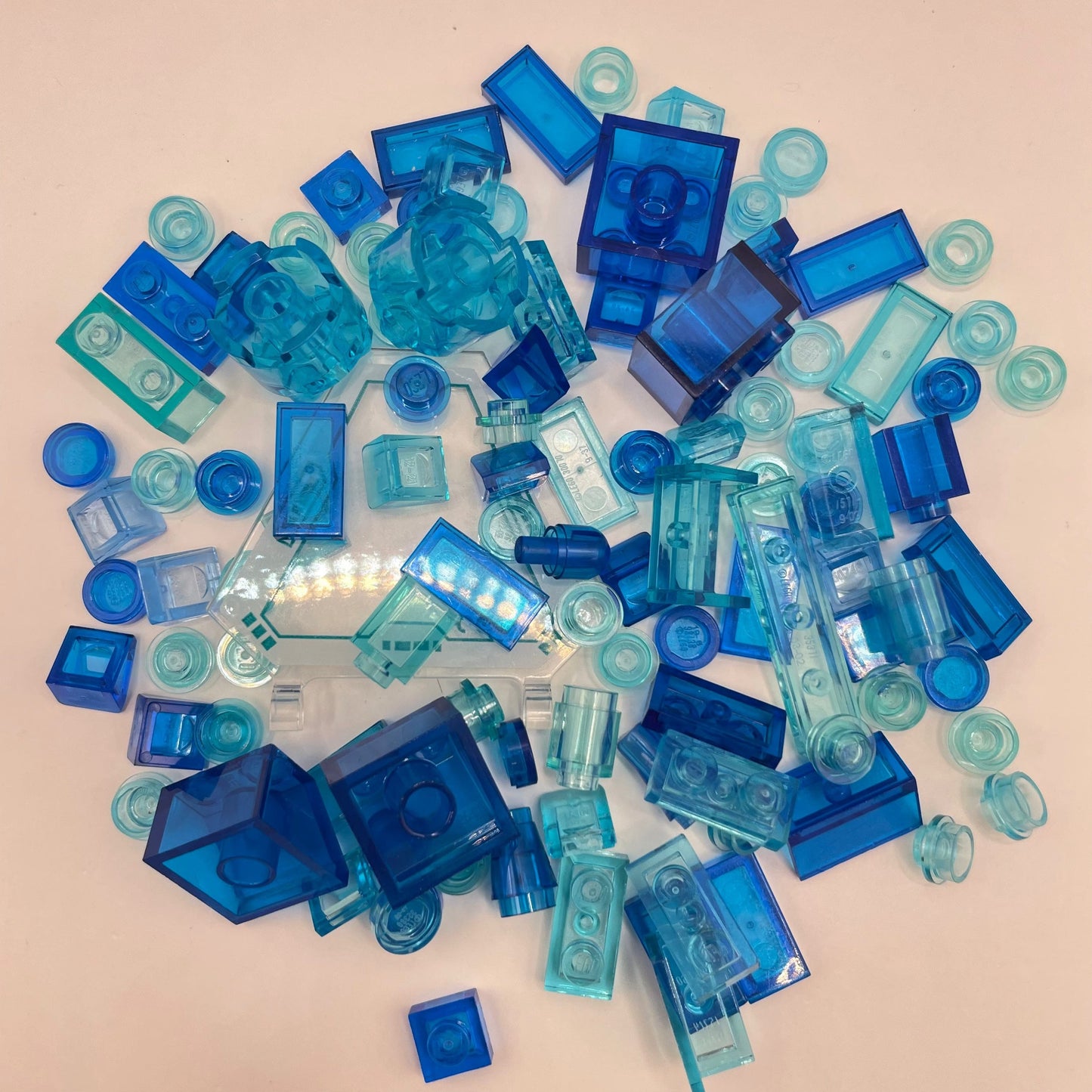 LEGO Transparent Blue, Mixed Pieces (100 Pieces)