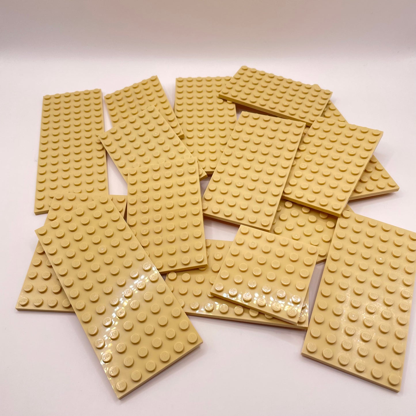 LEGO Medium Plates, Tan, Approx. 140g