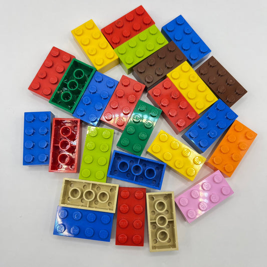 LEGO 2 x 4 Bricks, Mixed Colours, 25 Pieces