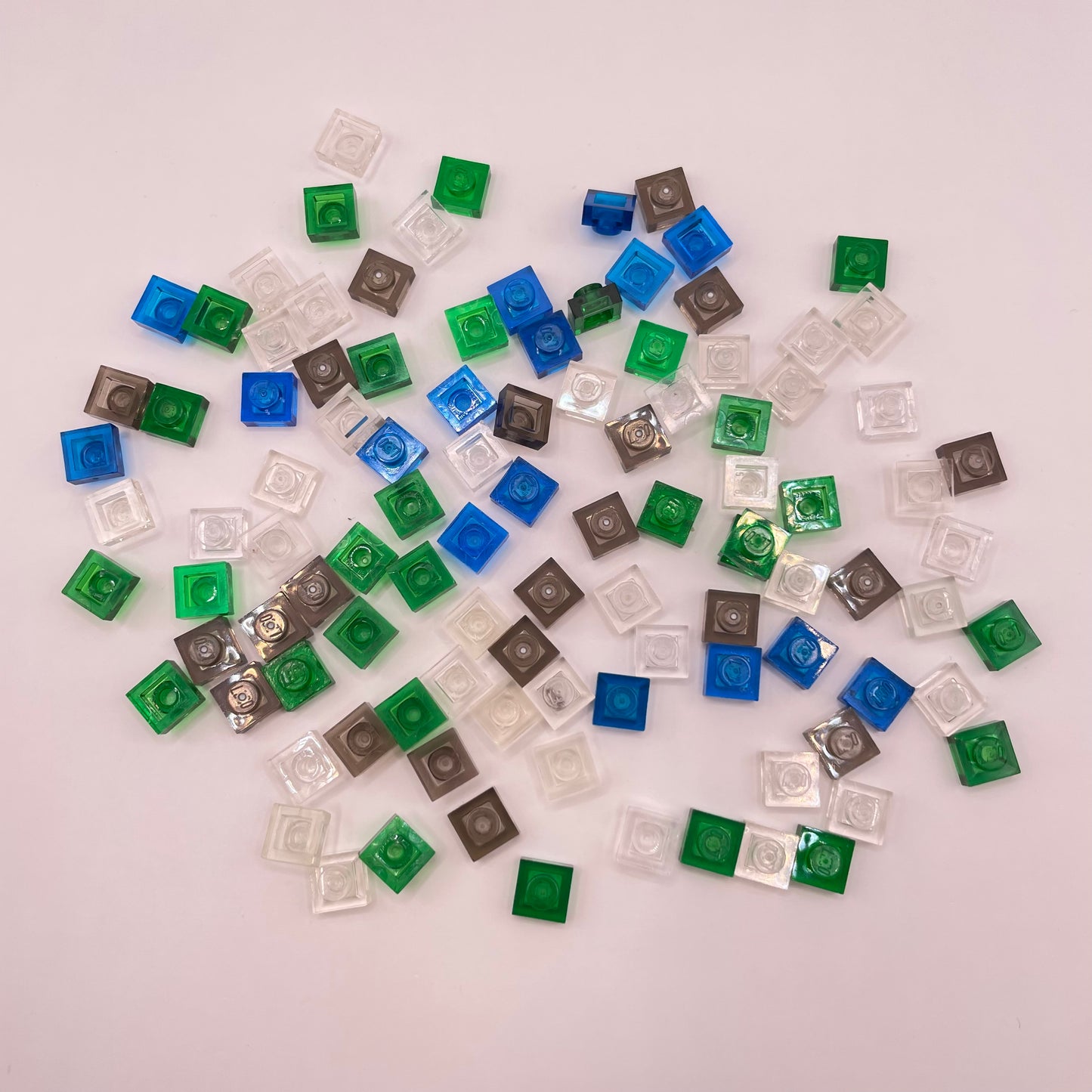 LEGO Plates Square 1x1, Transparent, Water, 100 Pieces