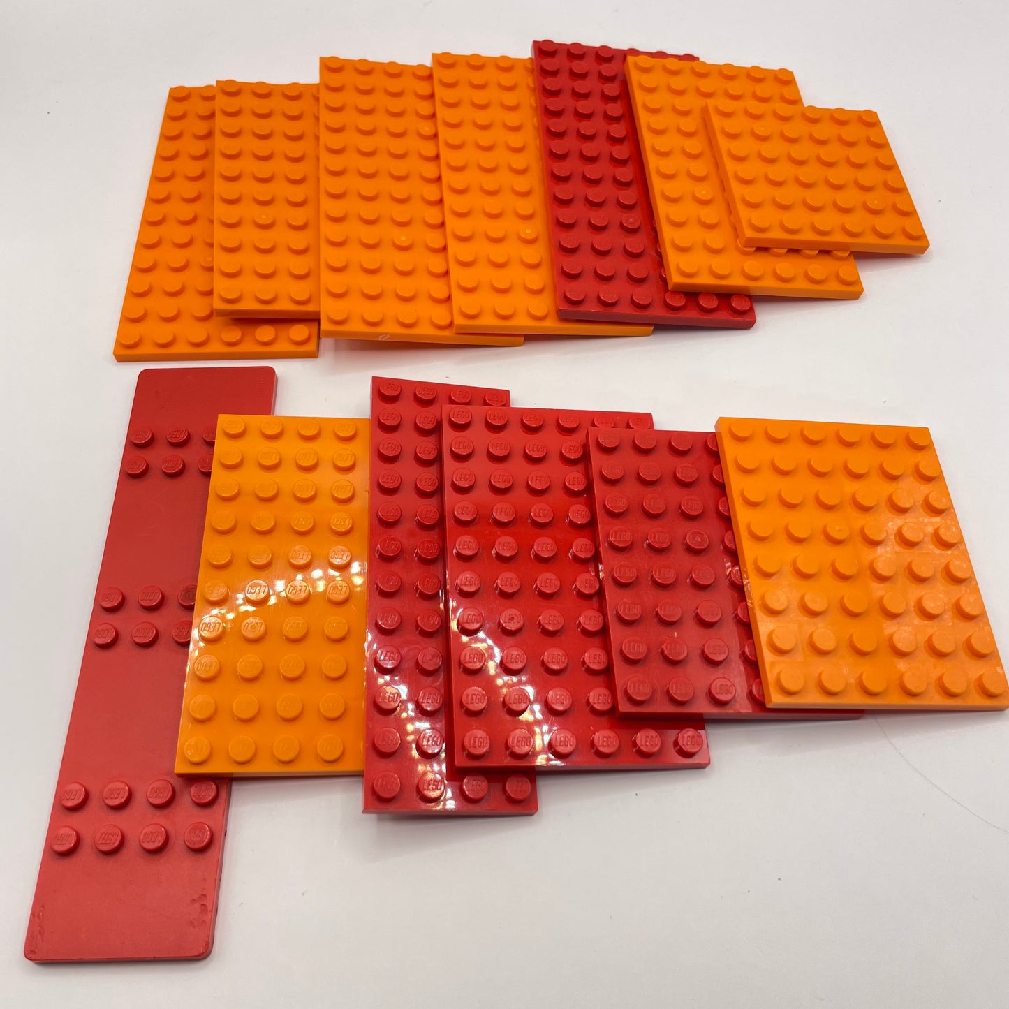 LEGO Medium Plates, Red and Orange, Approx. 100g
