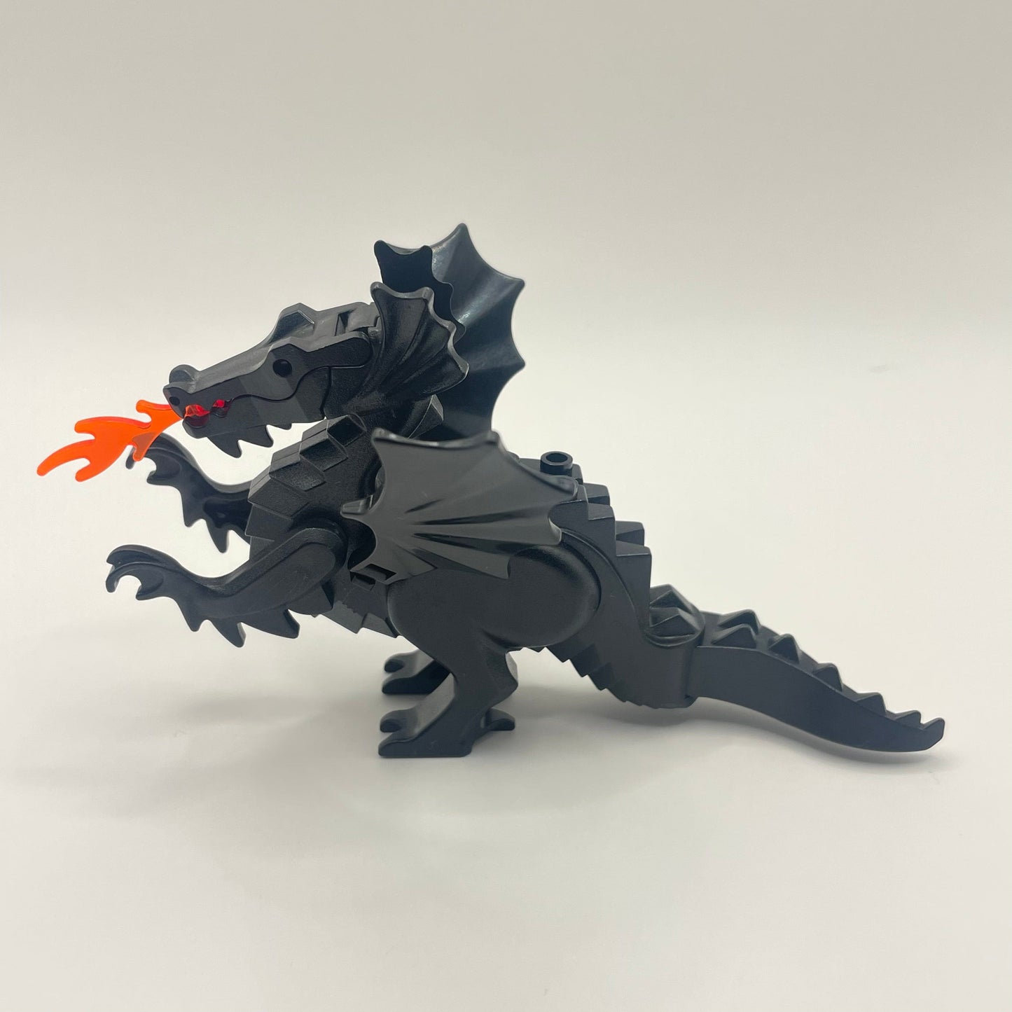 LEGO Classic Black Dragon with Black Wings and Trans Neon Orange Flame, Castle