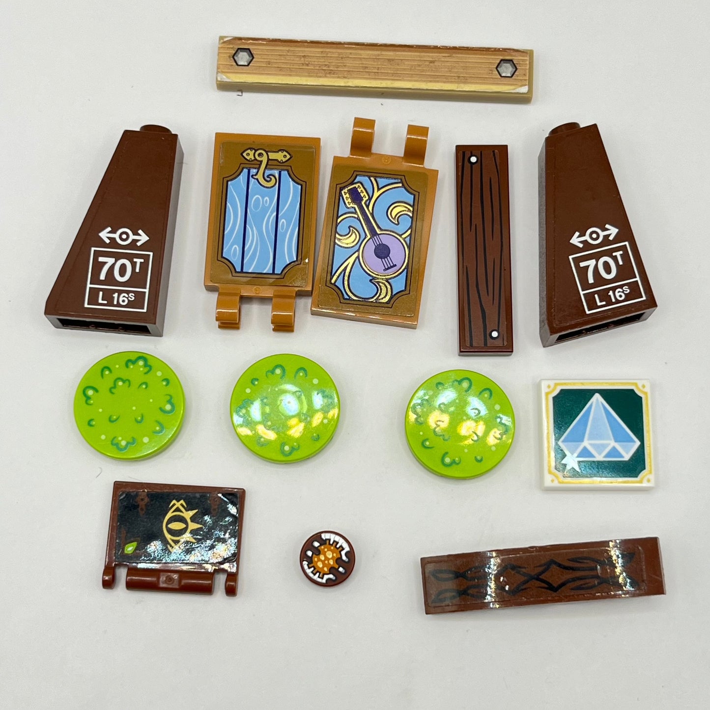 LEGO Prints and Stickers, Brown and Green, 11 Pieces