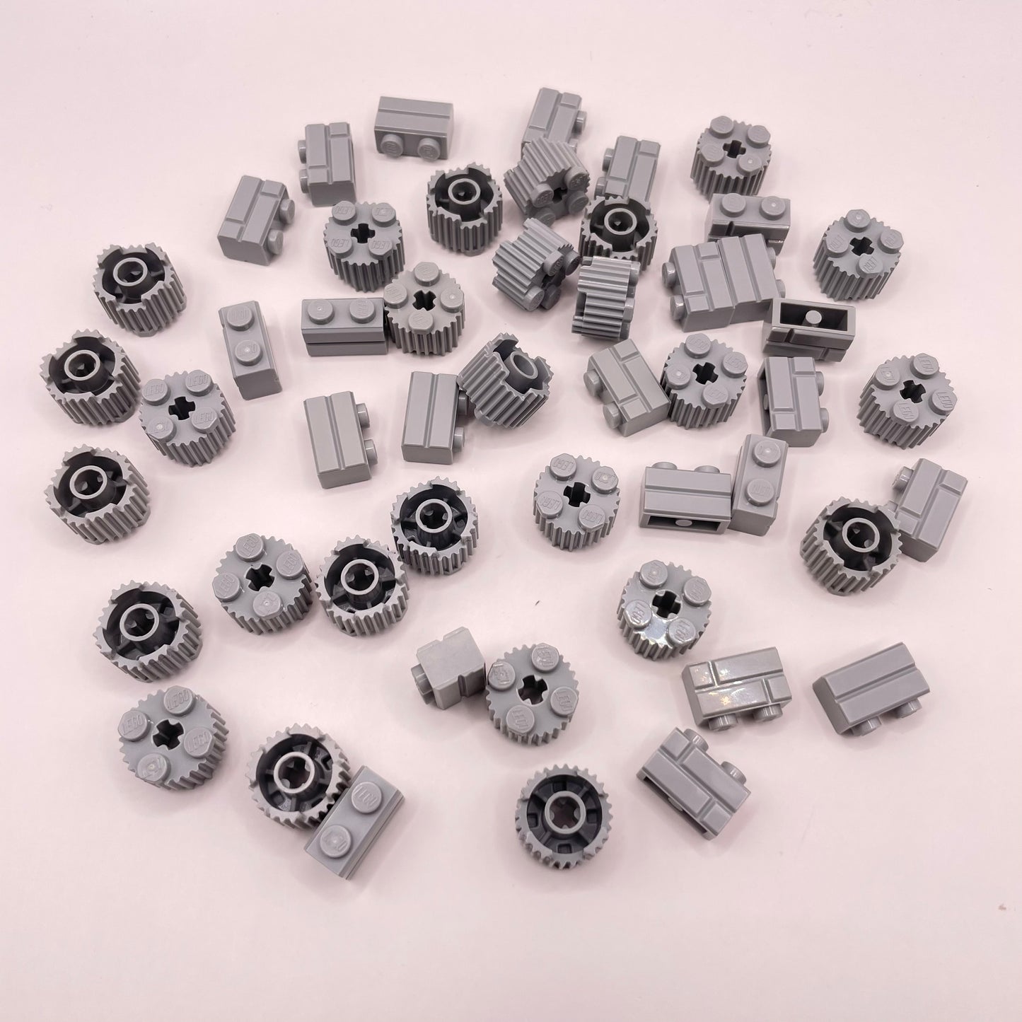 LEGO Textured Bricks, Building, Light Bluish Grey, 50 Pieces