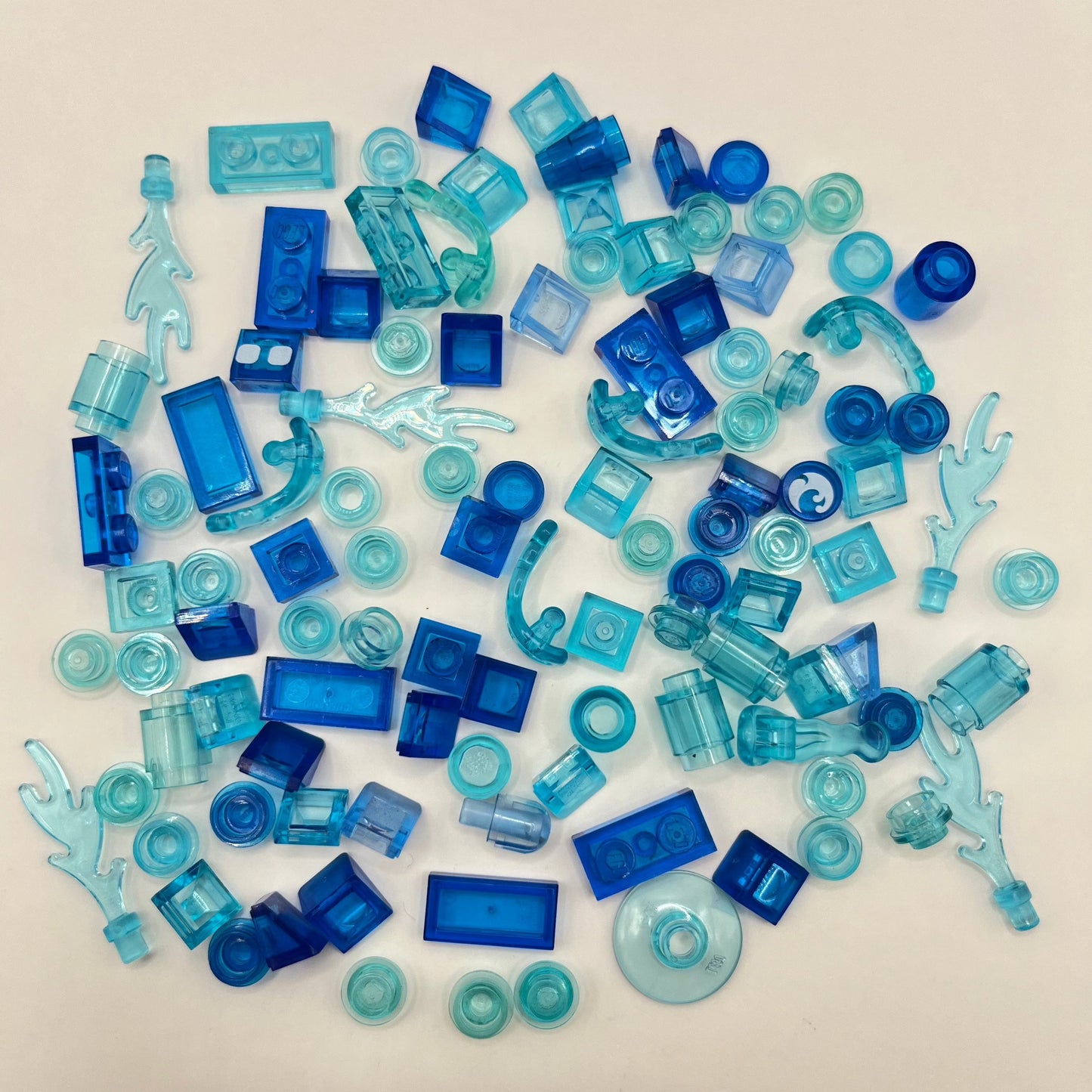 LEGO Transparent Blue, Mixed Pieces, Water, (100 Pieces)