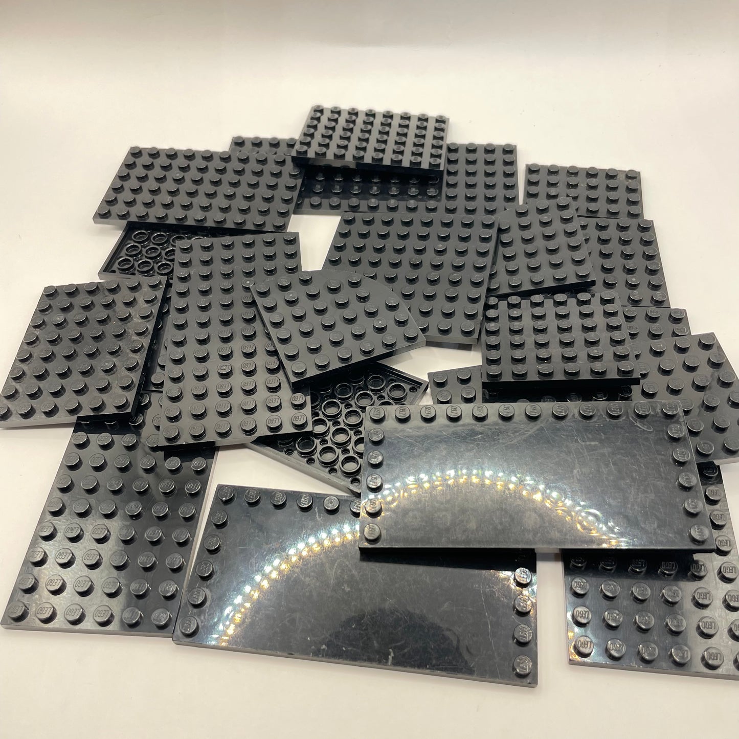 LEGO Medium Plates, Black, Approx. 130g