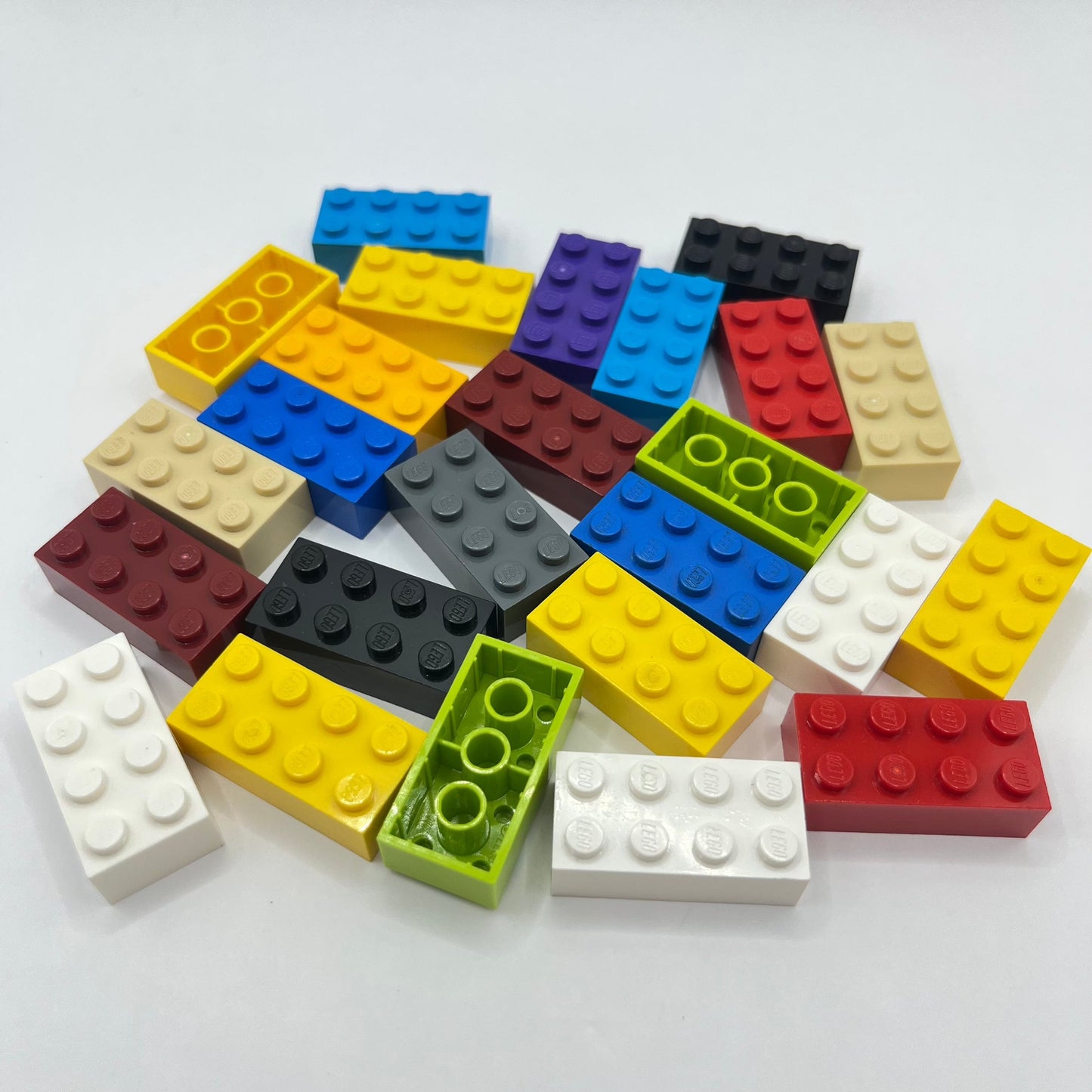 LEGO 2 x 4 Bricks, Mixed Colours, 25 Pieces