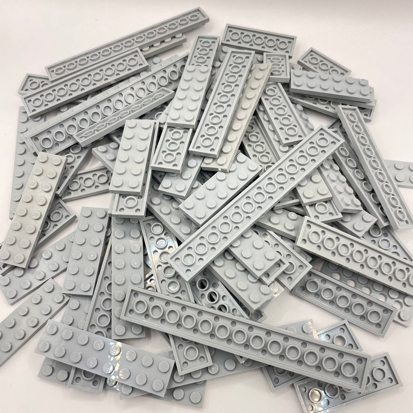 LEGO Long Plates 2x Wide, Light Bluish Grey, Approx. 200g