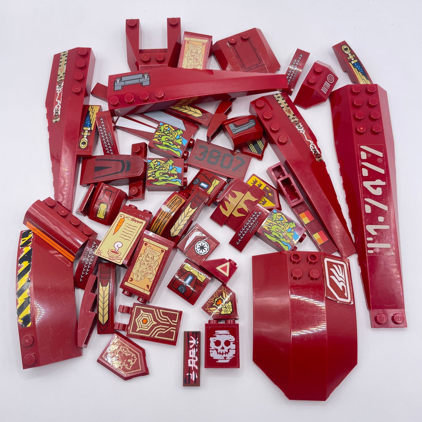 LEGO Mixed Stickers Pieces, Dark Red, Approx. 80g