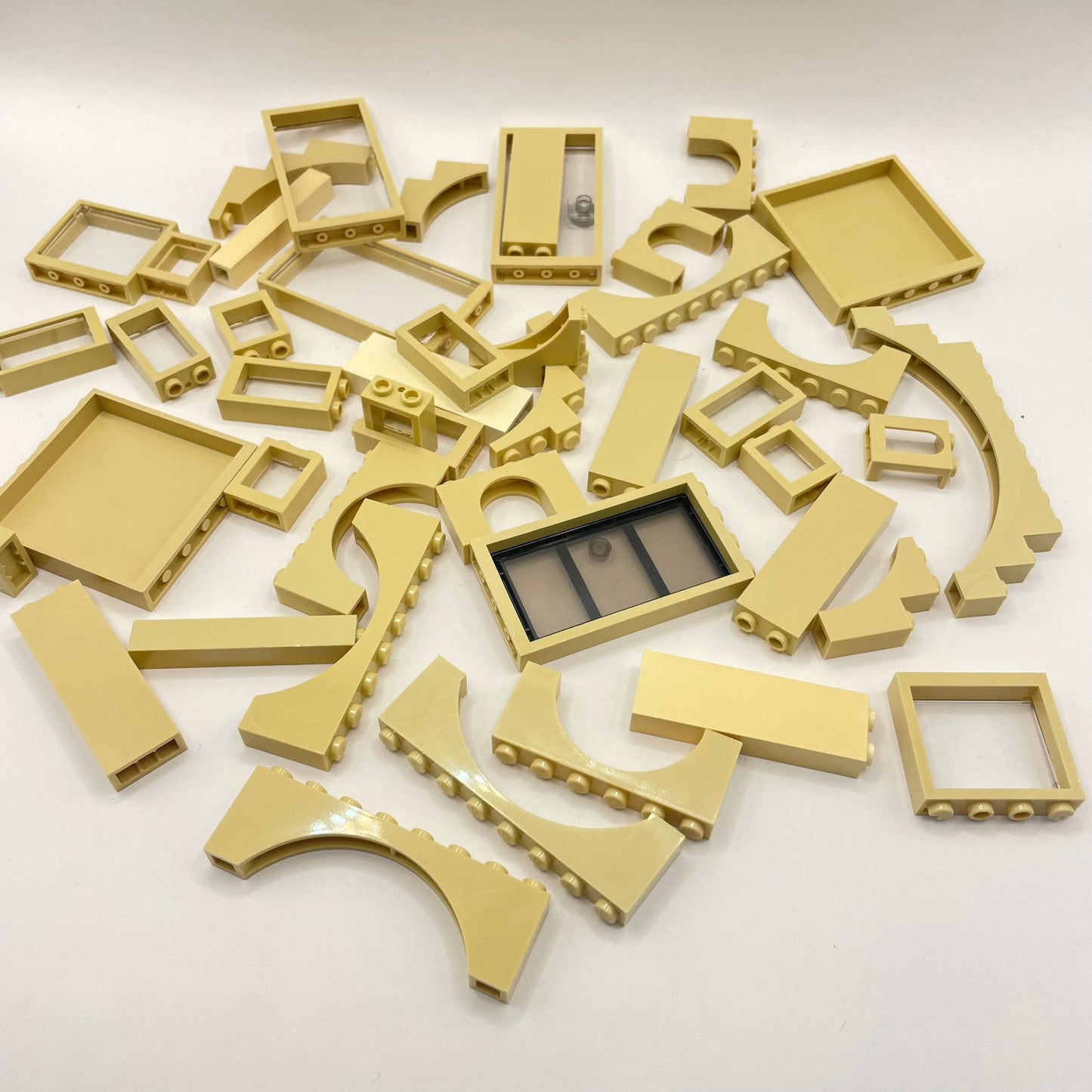 LEGO Building, Mixed Pieces, Tan, Approx. 130g