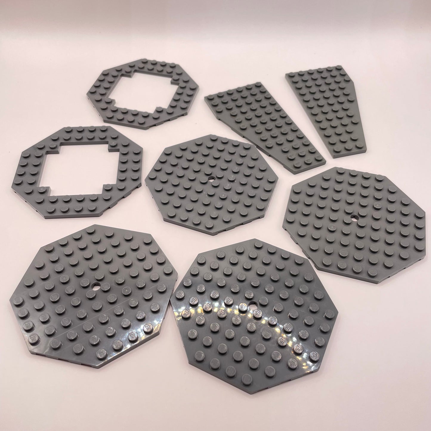 LEGO Octagon Plates and Wings, Dark Bluish Grey, Approx. 70g