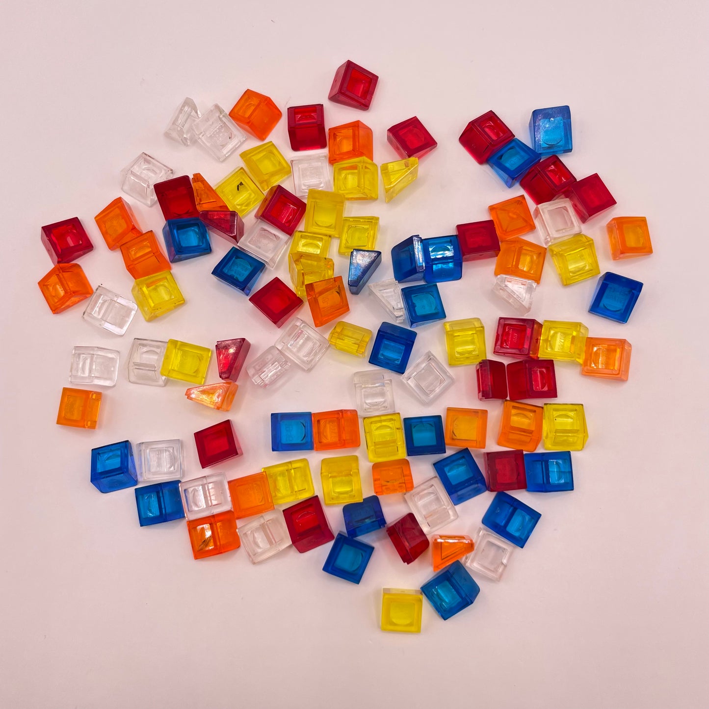 LEGO Cheese Slope, Transparent, Mixed Colours, (100 Pieces)