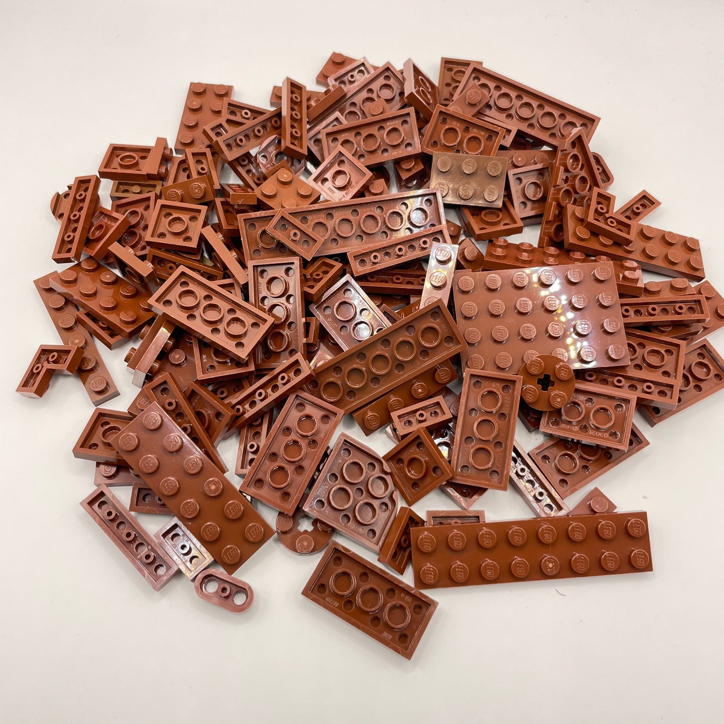 LEGO Mixed Plates, Reddish Brown, Approx. 115g