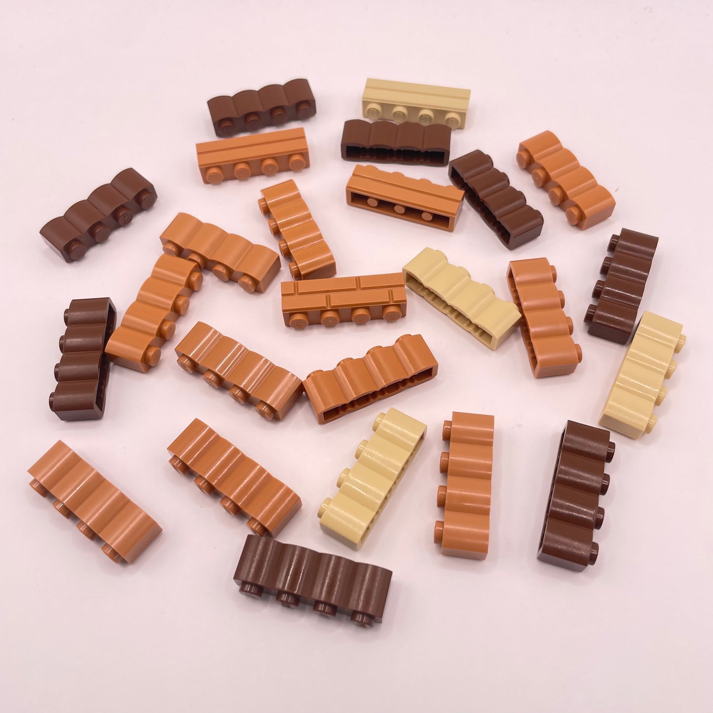 LEGO Textured Bricks, Mixed Brown, 55 Pieces