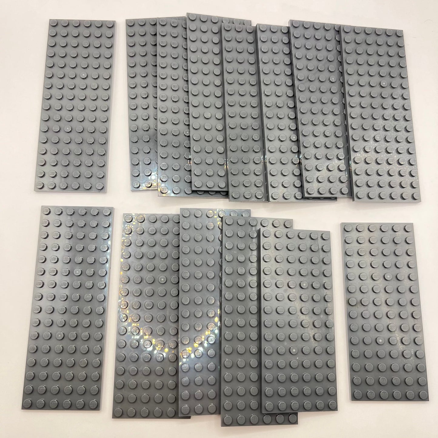LEGO Plates 6x14, 6x16, Dark Bluish Grey, 14 pieces