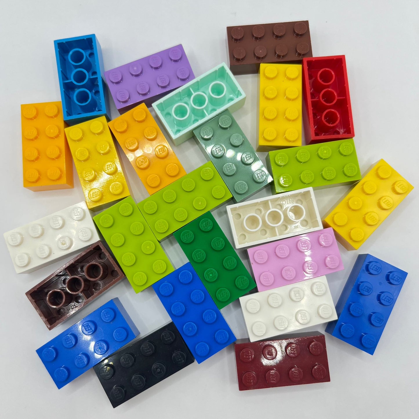 LEGO 2 x 4 Bricks, Mixed Colours, 25 Pieces
