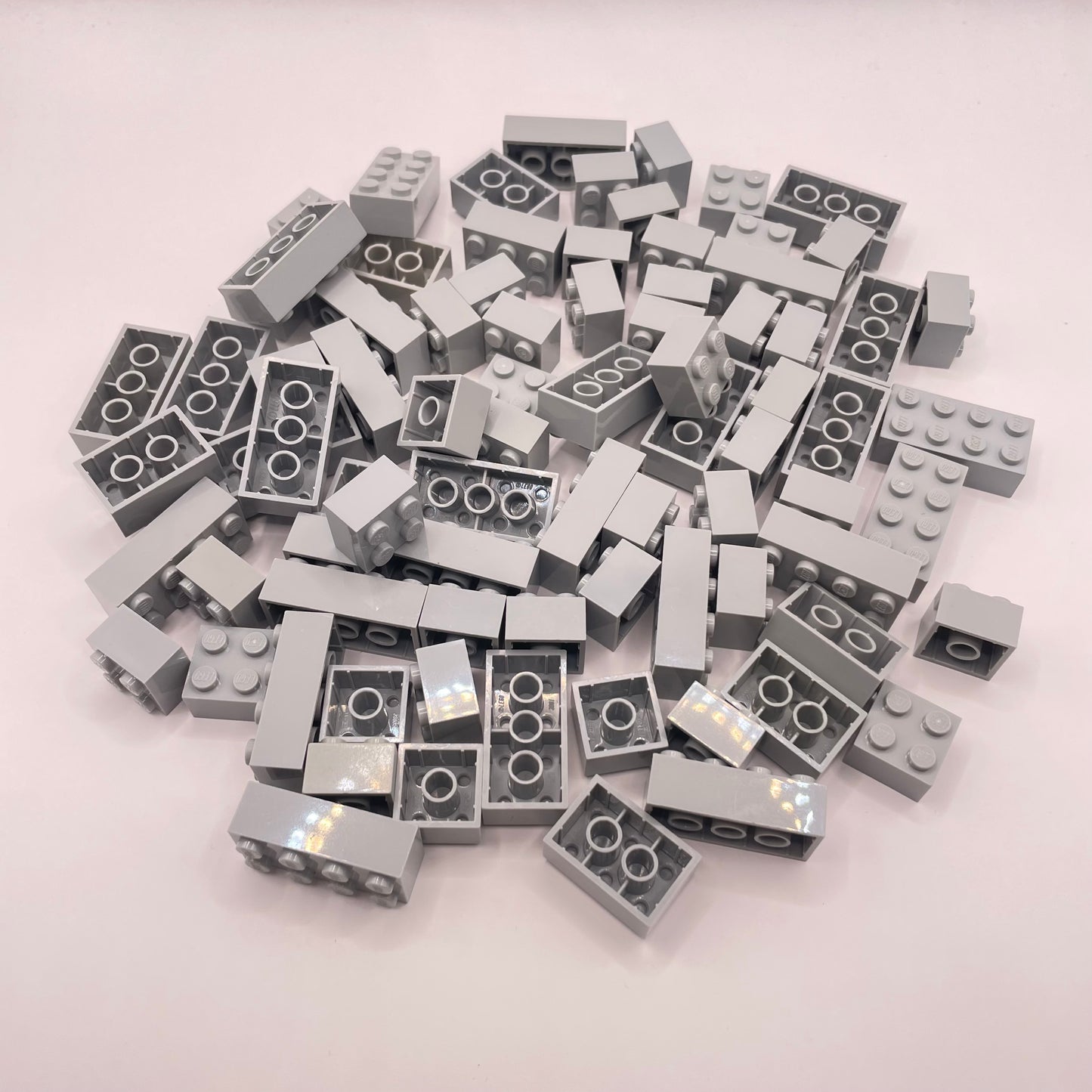 LEGO Bricks 2x Wide Short , Light Bluish Grey, Approx. 125g