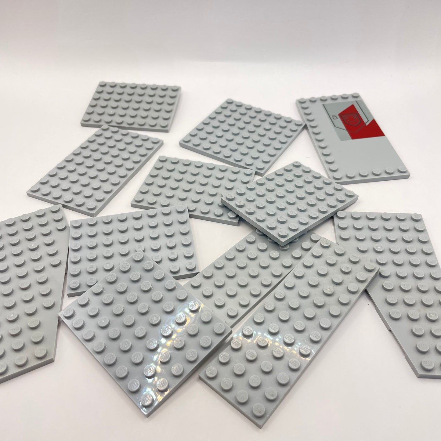 LEGO Plates, Light Grey, Building, 12 Pieces
