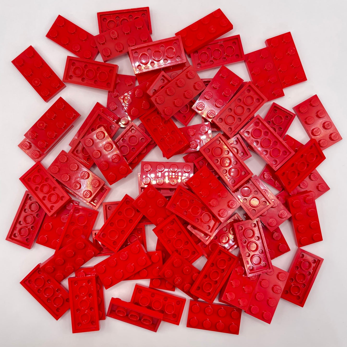 LEGO 2x4 Plates, Red, Approx. 85g