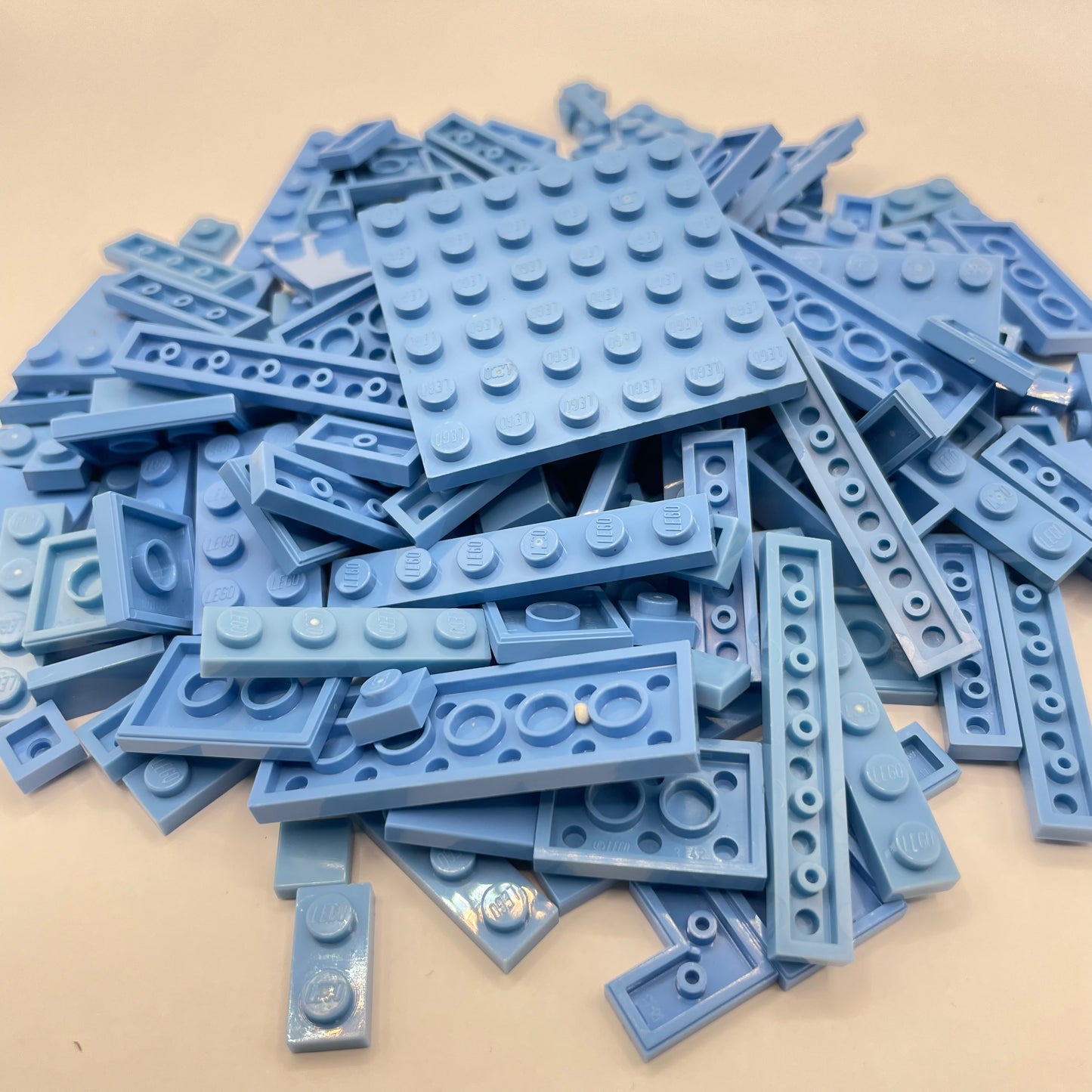 LEGO Plates and Tiles, Medium Blue, Approx. 100g