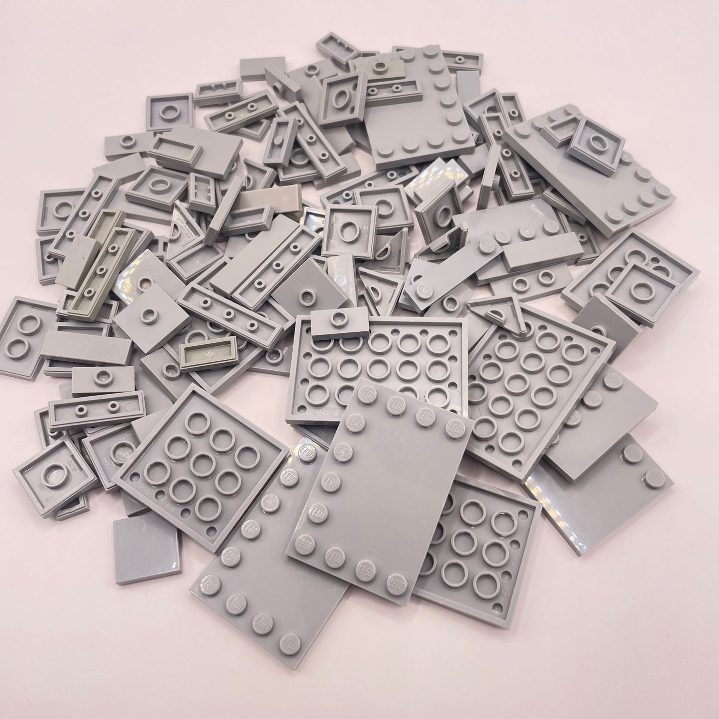 LEGO Tiles With Large Pieces, Light Bluish Grey, Approx. 85g