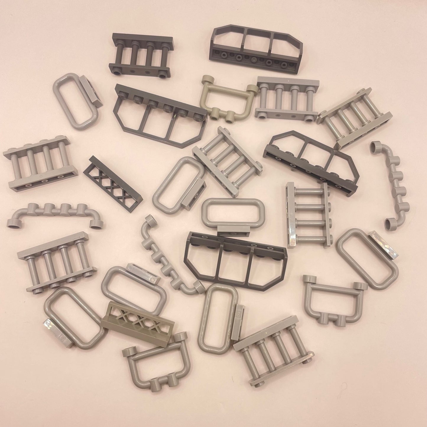 LEGO Rails and Fences, Building, Grey, Approx. 30g