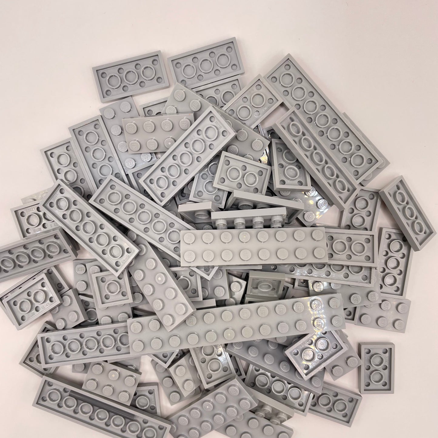 LEGO Plates 2x Wide, Light Bluish Grey, Approx. 100g