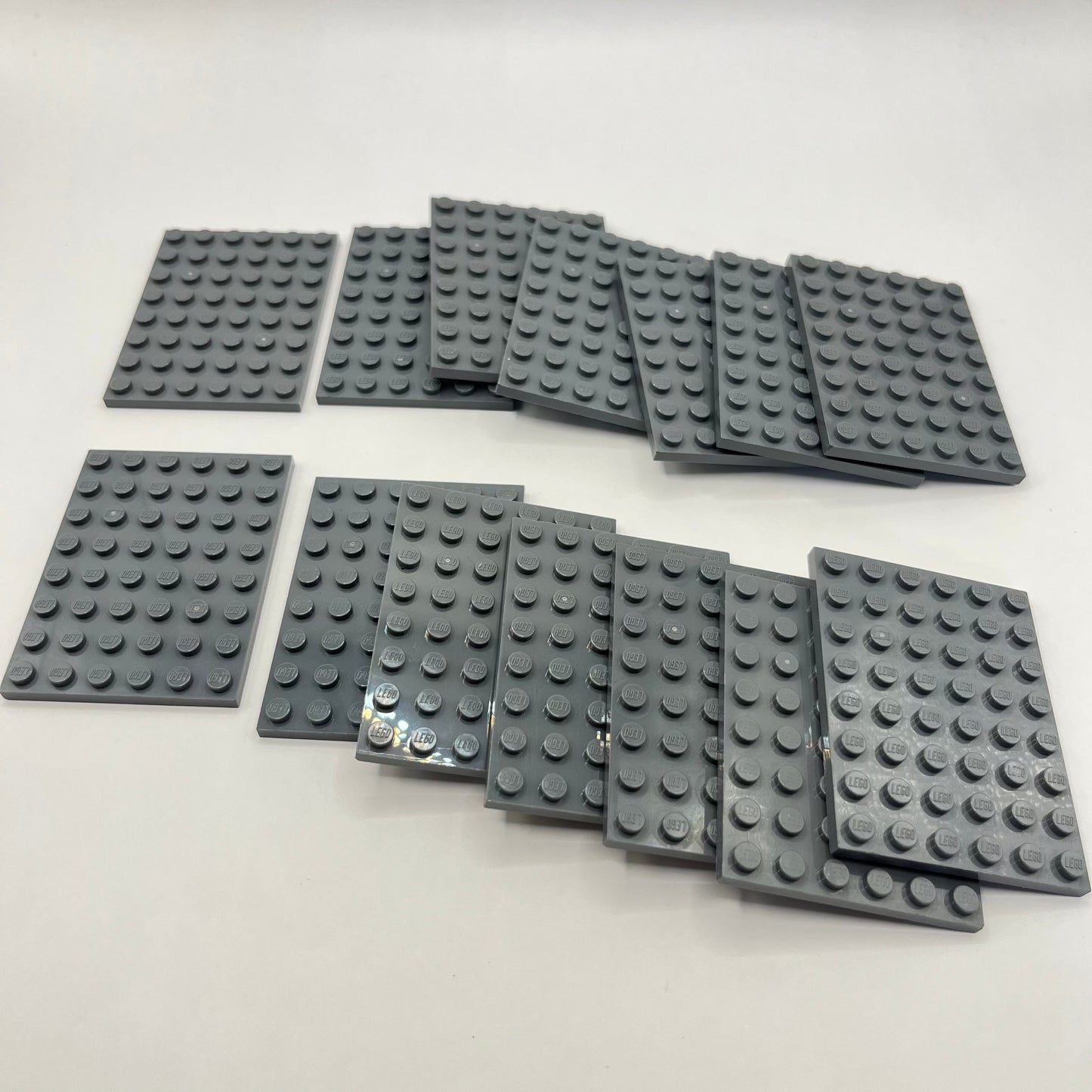 LEGO Plates 6x8, Dark Bluish Grey, 15 pieces