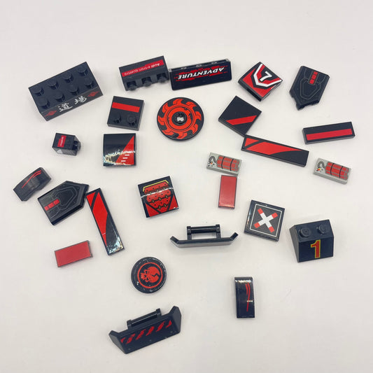 LEGO Prints and Stickers, Black and Red, 25 Pieces