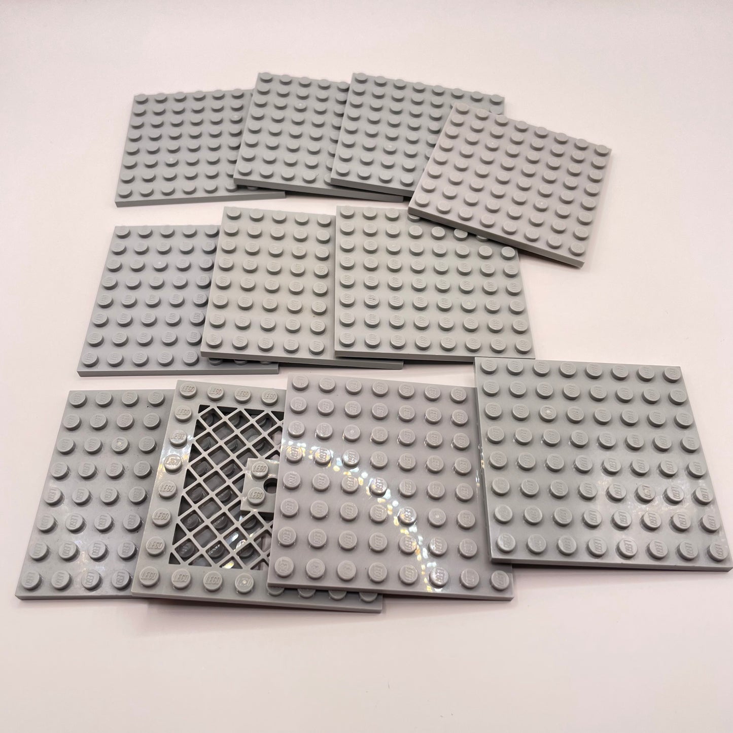 LEGO Medium Plates, 8x8 Habitat, Light Bluish Grey, 11 Pieces
