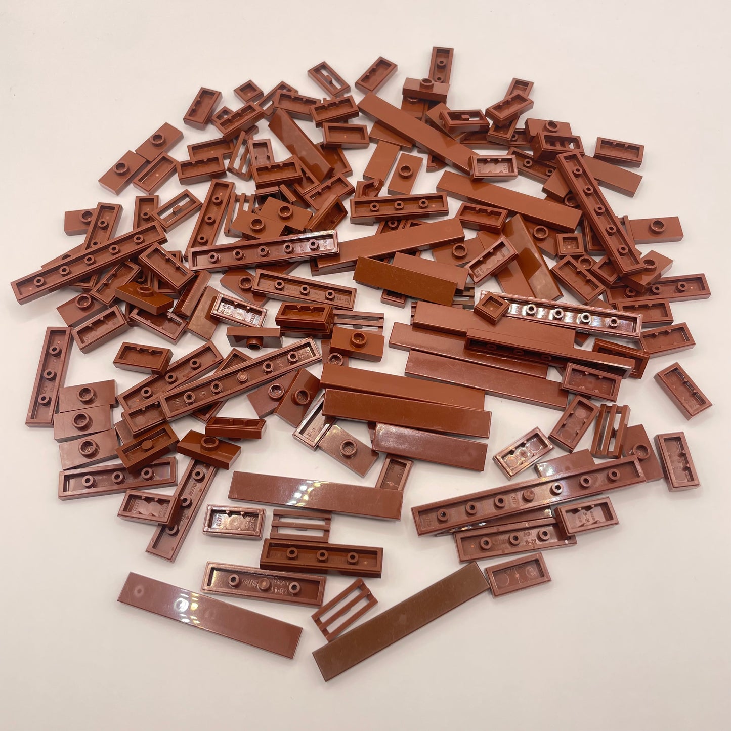 LEGO Tiles, 1x Wide, Long, Reddish Brown, Approx. 60g