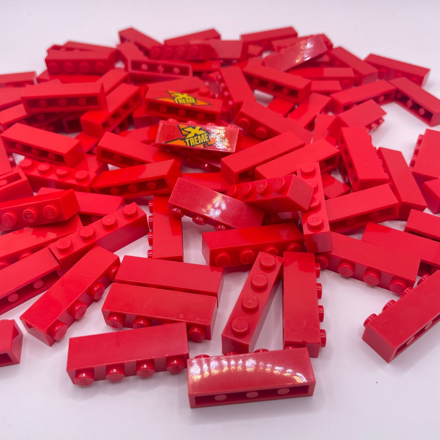 LEGO 2X, Long, Bricks, Red, Approx. 100g