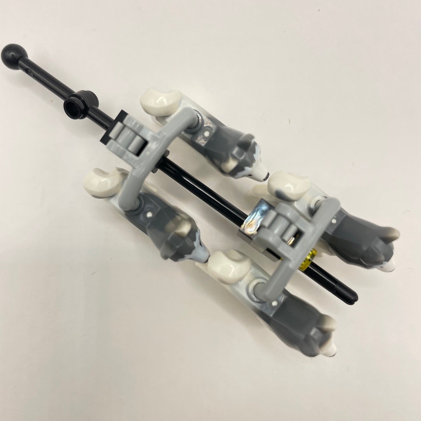 LEGO Husky Dogs, Sled Team, Marbled Light Bluish Grey, Brick Built, Winter Village, Christmas