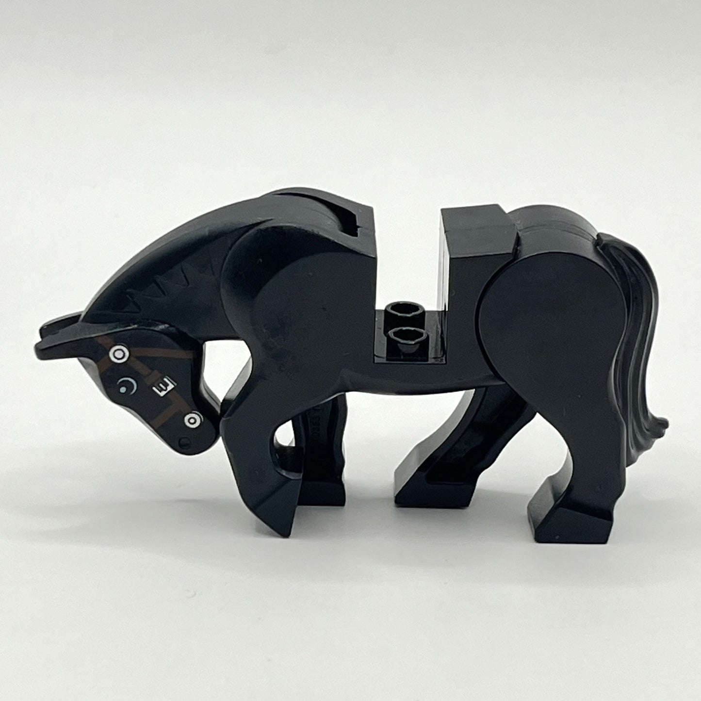 LEGO Black Horse Movable Head and Legs, White Pupils, 1 Piece