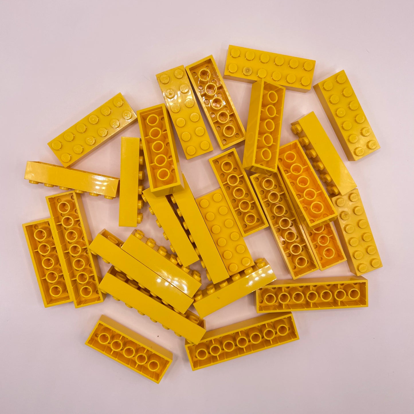 LEGO Bricks, Long, 2x Wide, Yellow, Approx. 100g